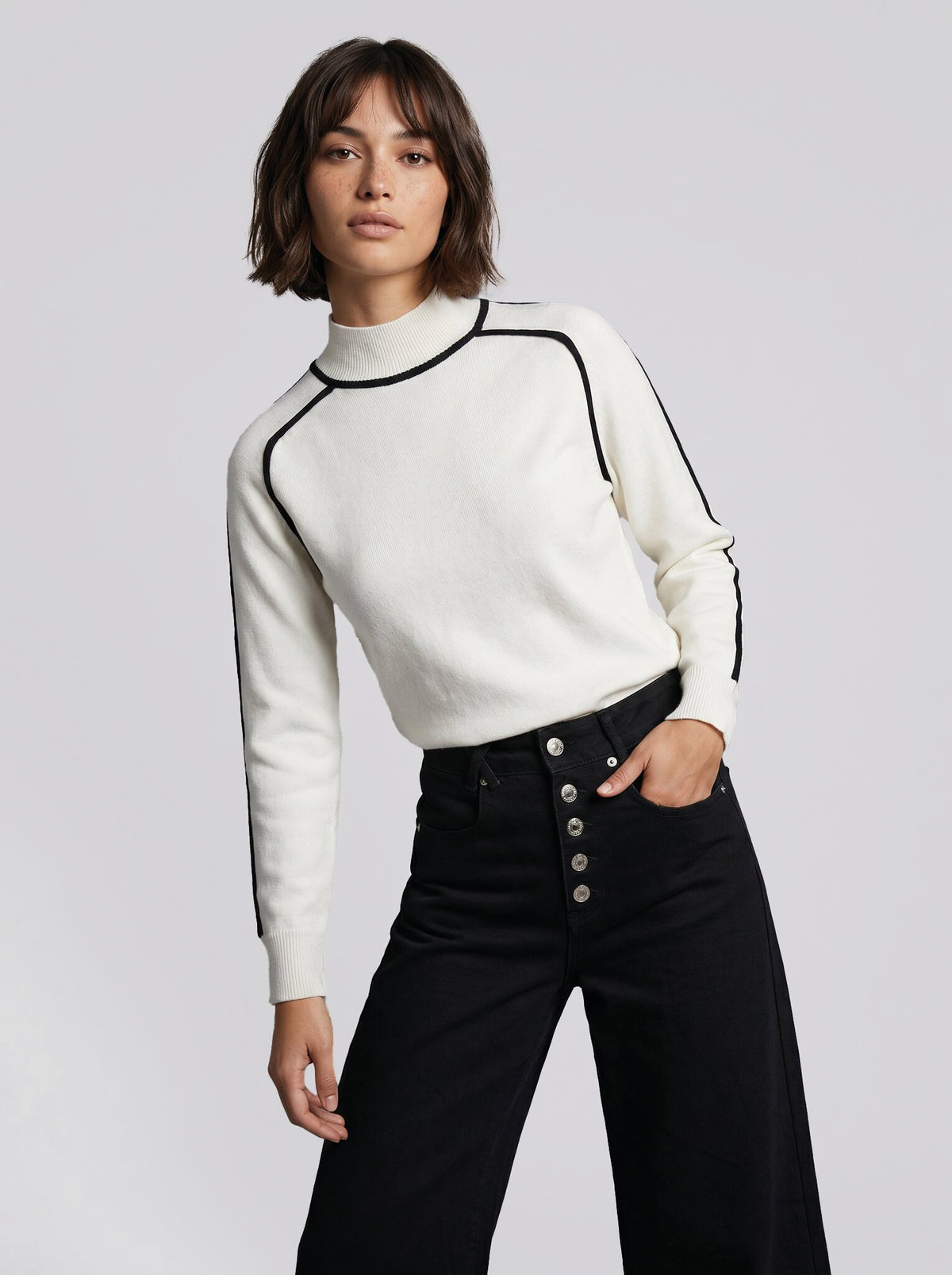 ELIO - Pull graphique en maille fine