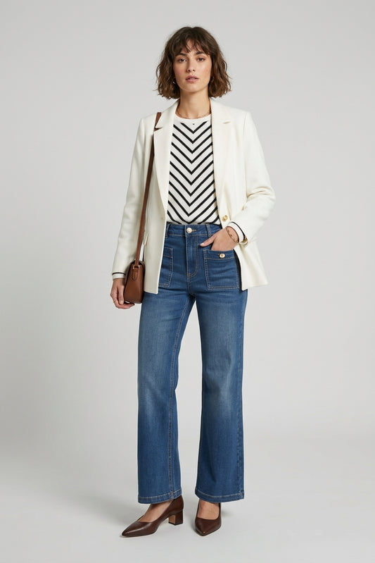 CONSTANCE - Veste de tailleur ivoire