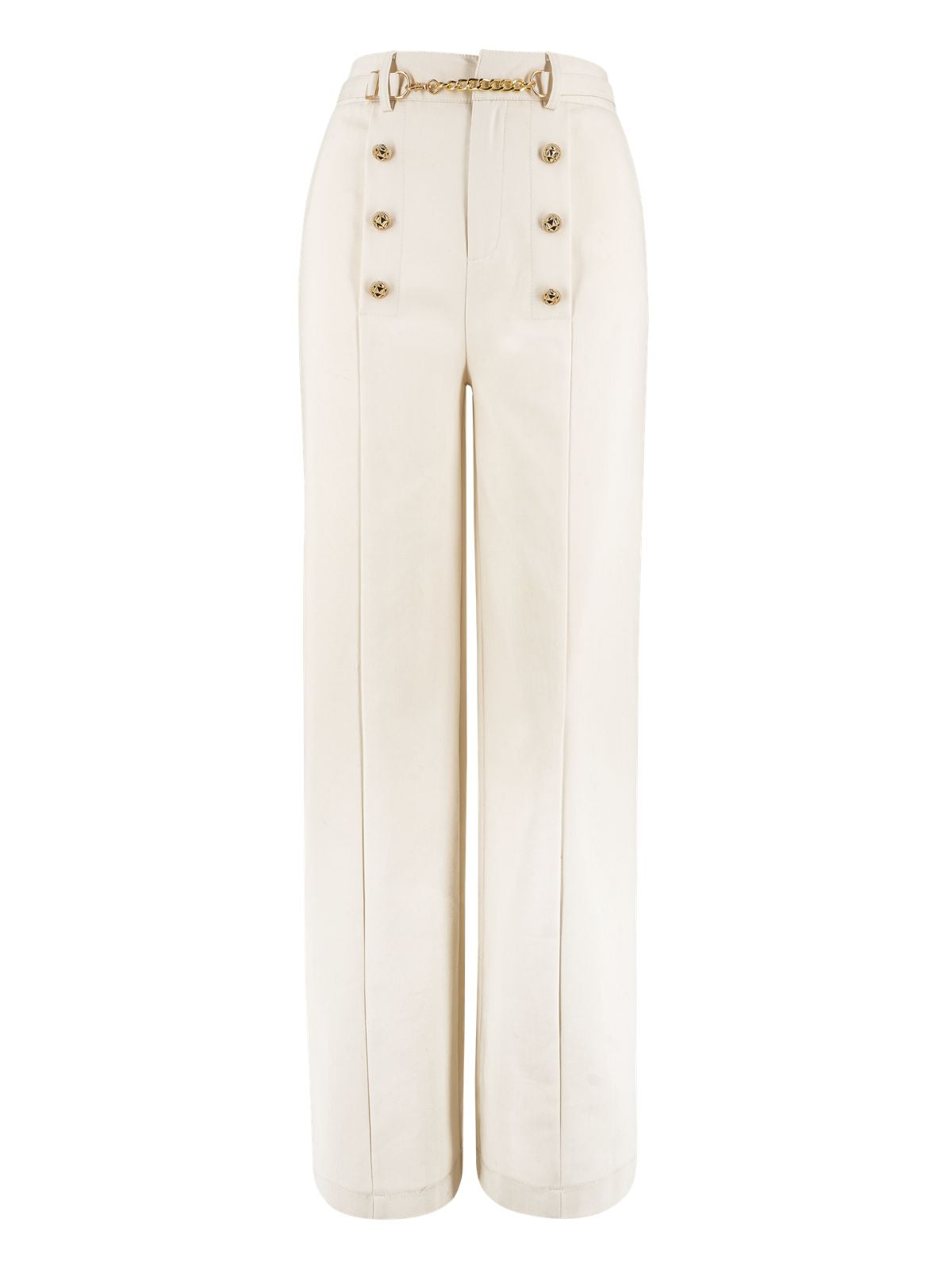 ALEXANDRE - Pantalon forme palazzo ivoire