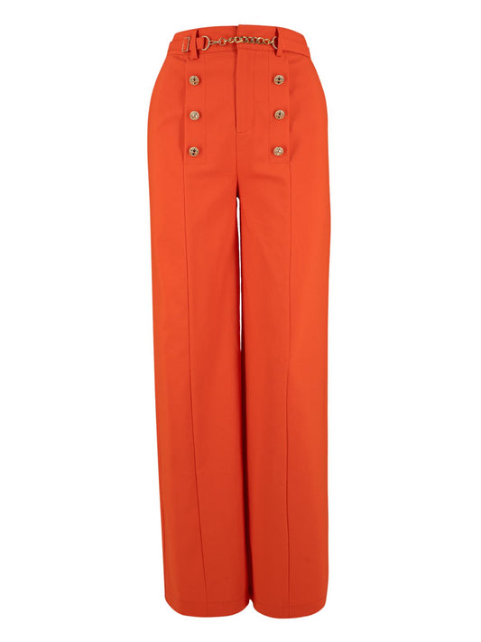 ALEXANDRE - Pantalon forme palazzo orange