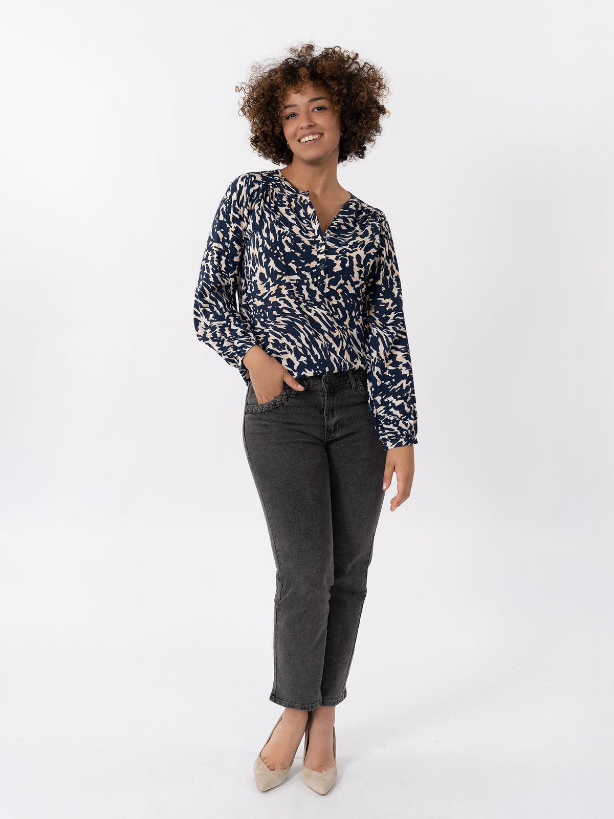 LIPA - Blouse en voile à motif graphique