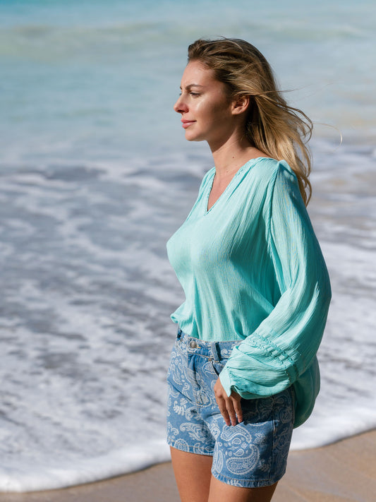 ALOIS TURQUOISE Blouse