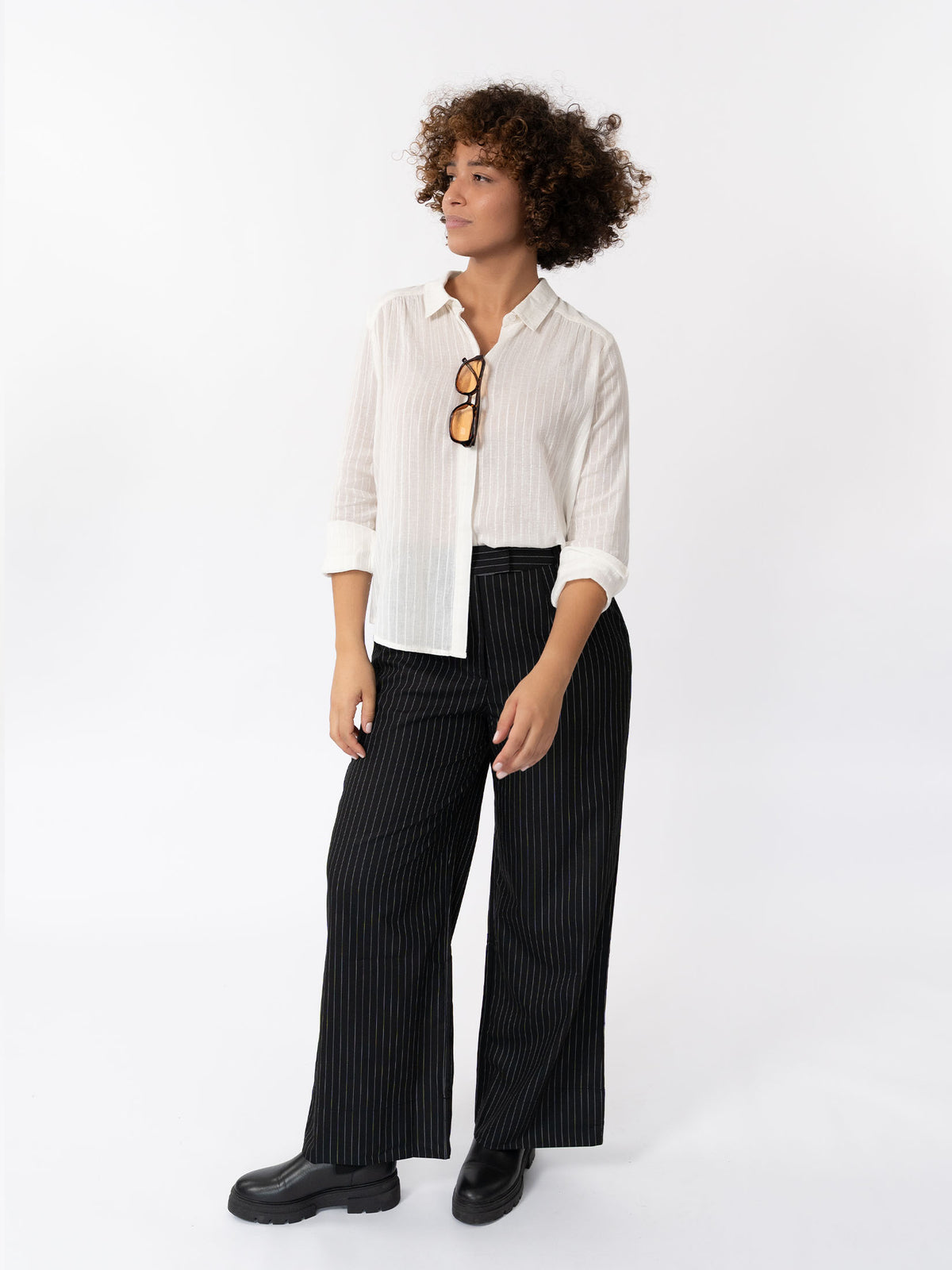 OXANE - Chemise en dobby rayée