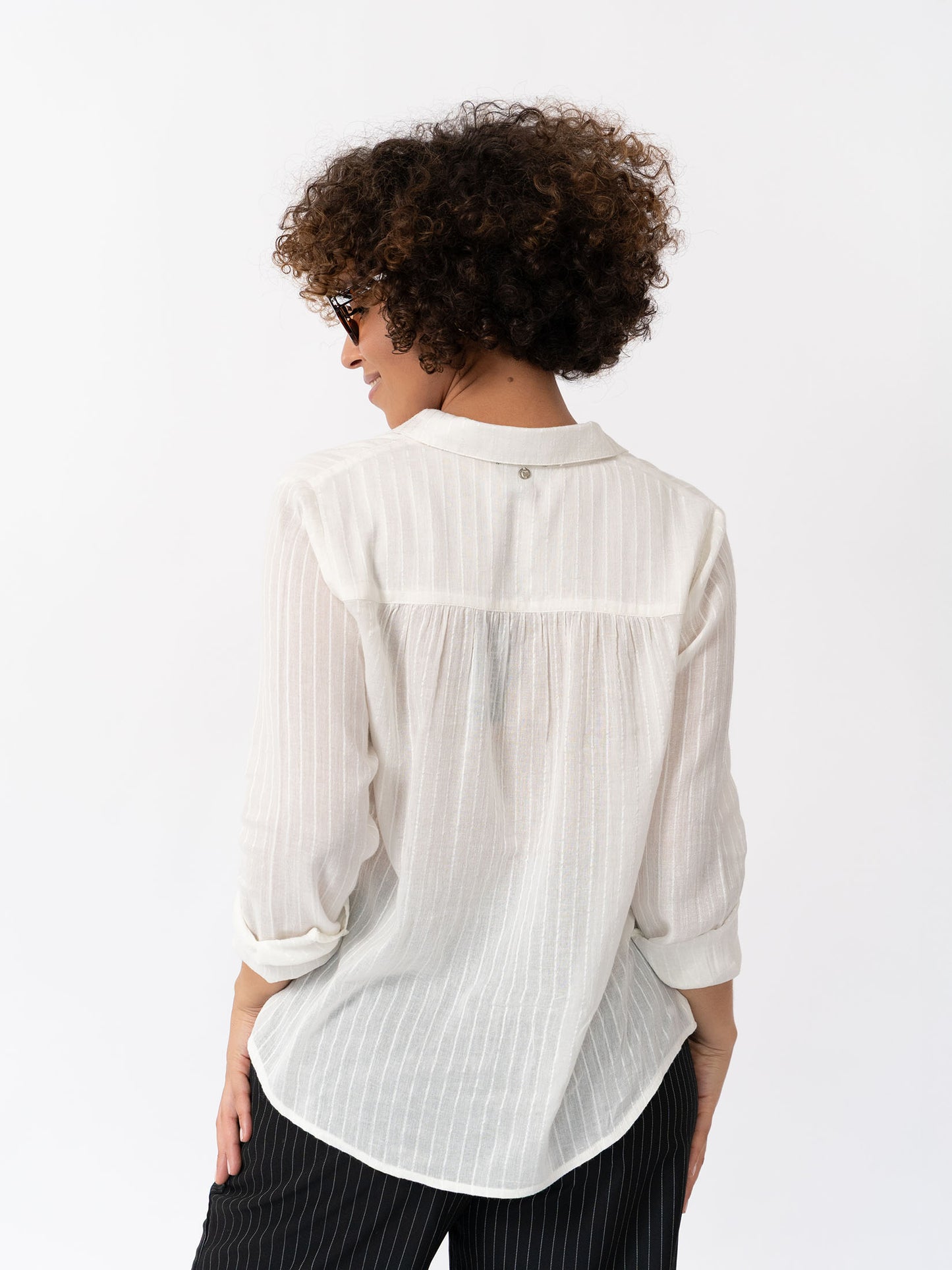 OXANE - Chemise en dobby rayée