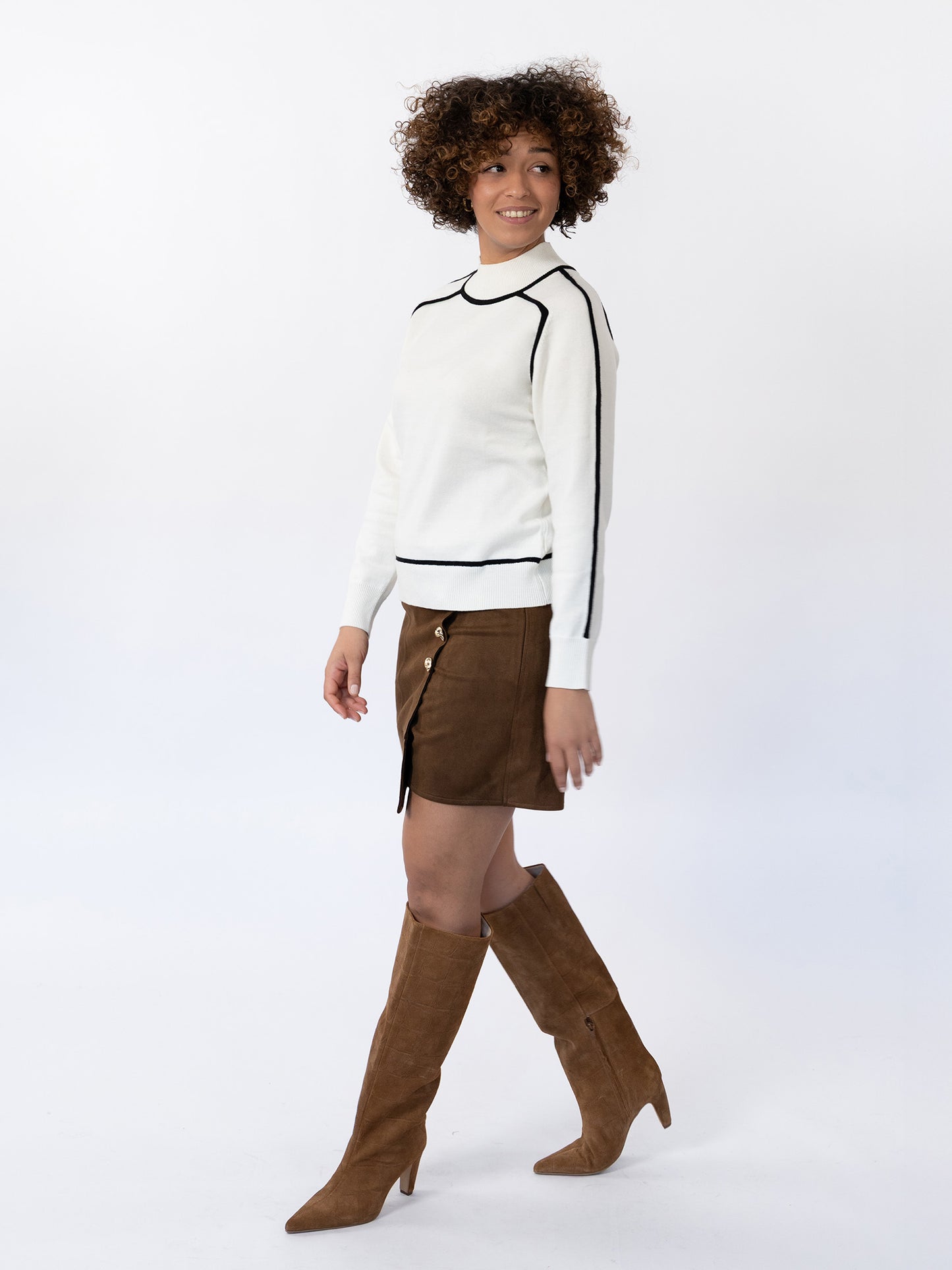 ELIO - Pull graphique en maille fine