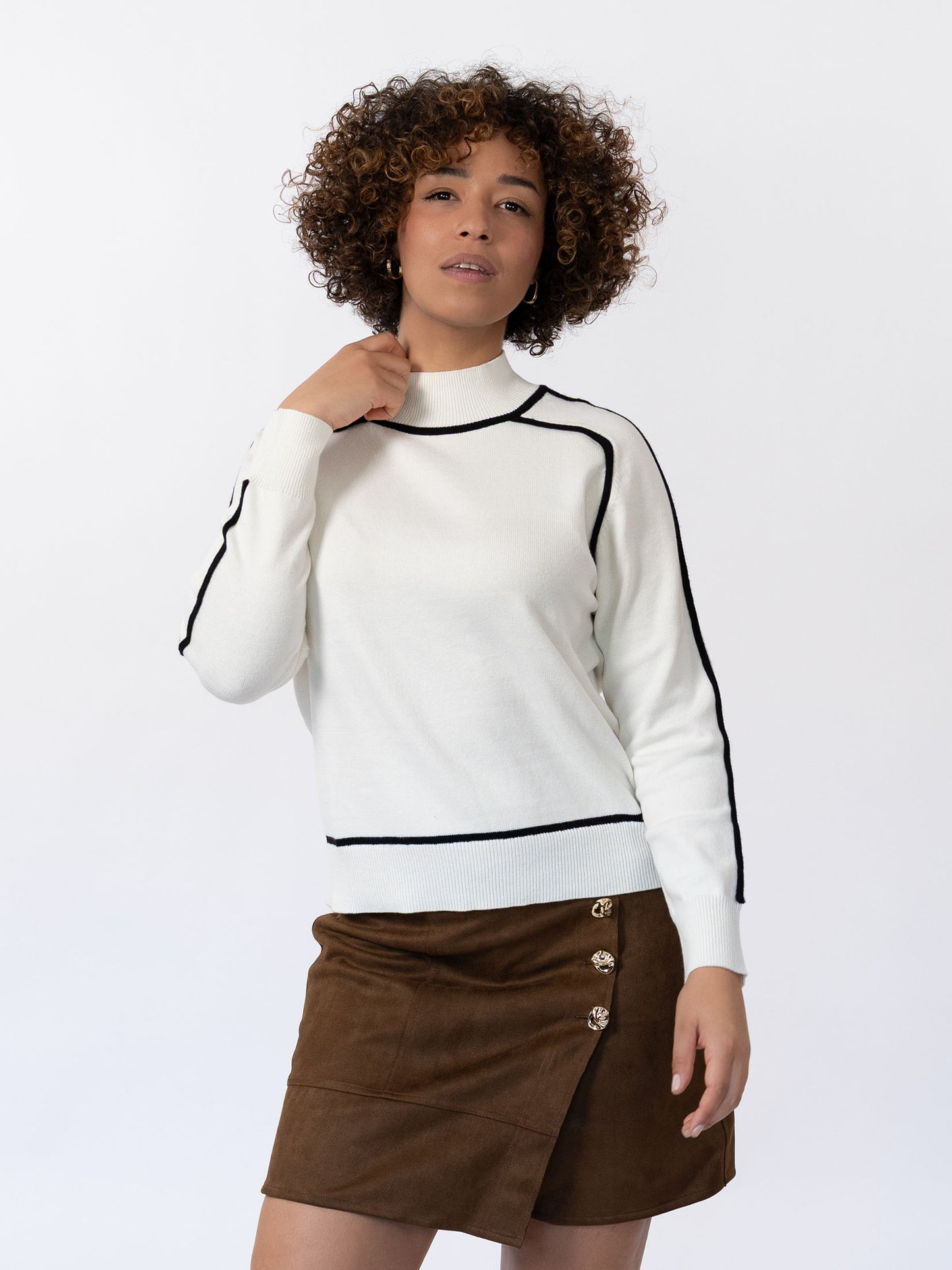 ELIO - Pull graphique en maille fine