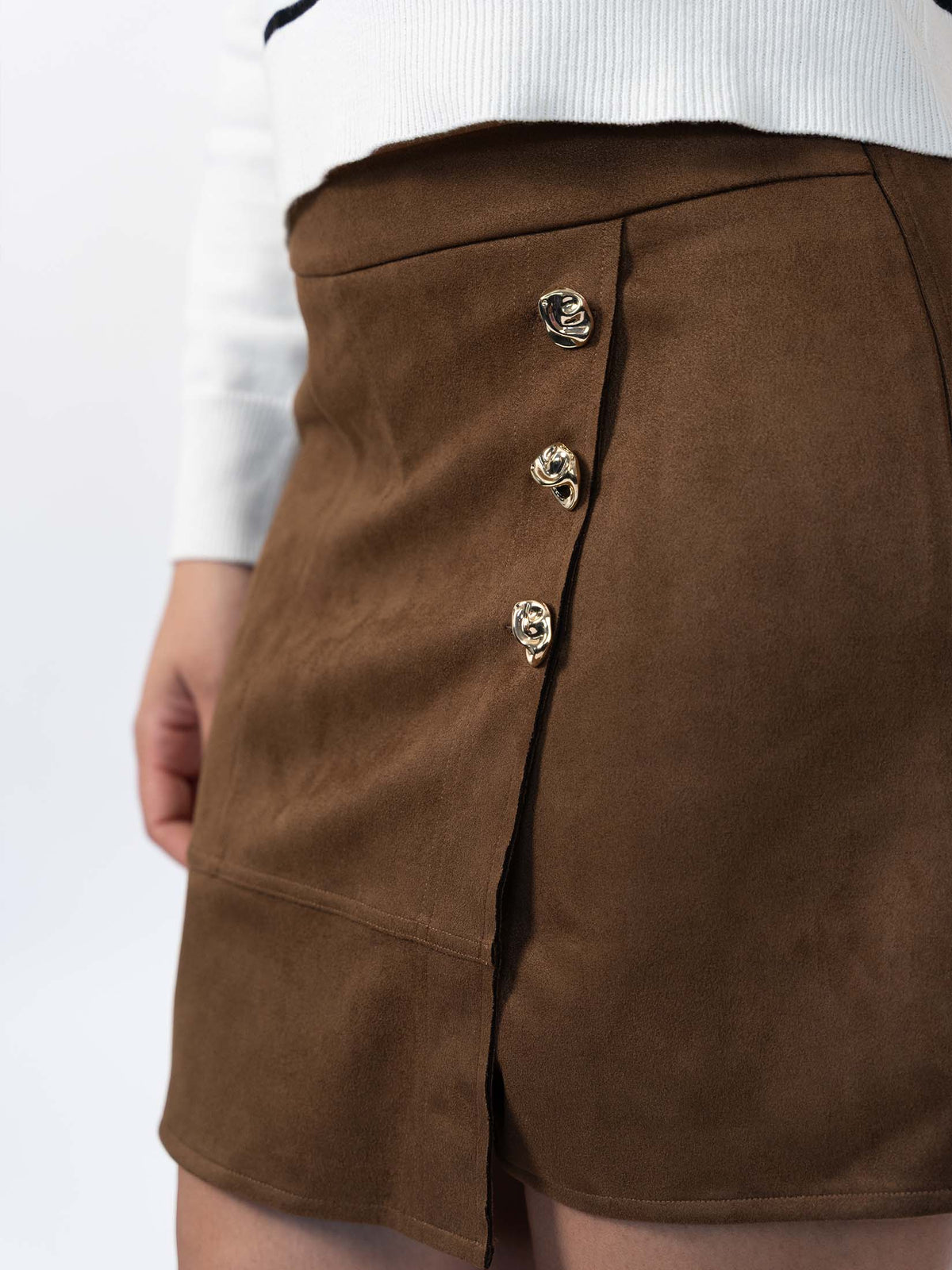 TWIGGY - Jupe-Short en suédine effet portefeuille