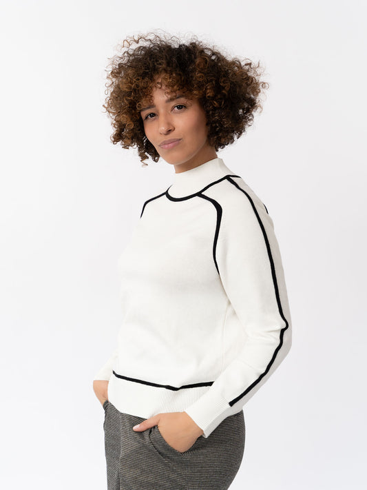 ELIO - Pull graphique en maille fine