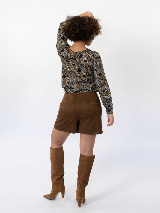 TWIGGY - Jupe-Short en suédine effet portefeuille