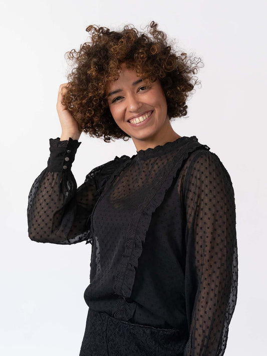 LUNEL - Blouse manche longue en voile