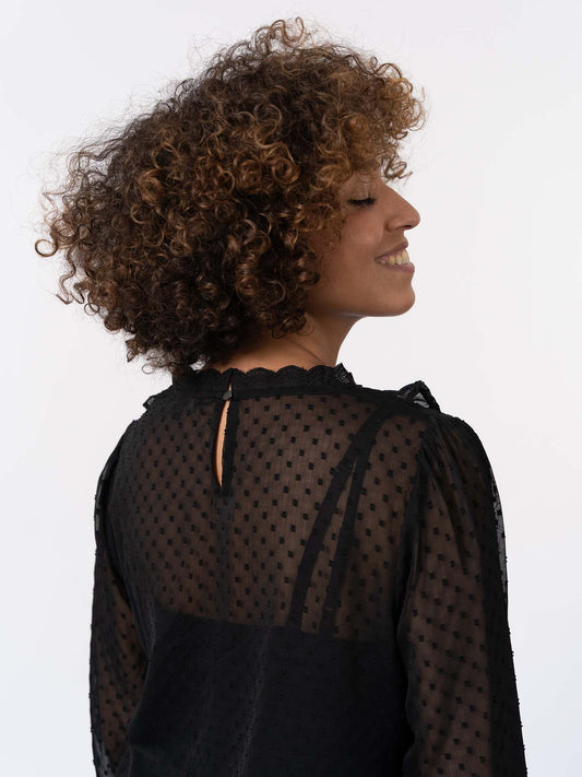 LUNEL - Blouse manche longue en voile