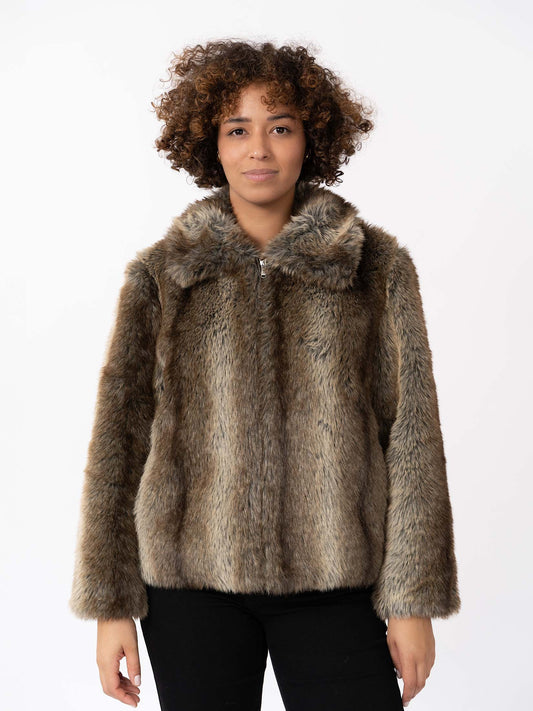 POEBE - Blouson en fausse fourrure