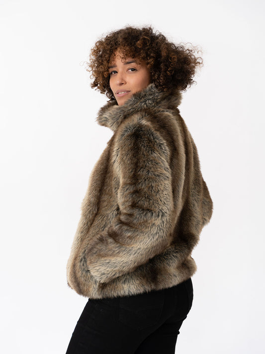 POEBE - Blouson en fausse fourrure